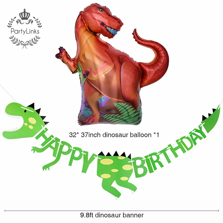 Dinosaur Child Kid Happy Birthday Party Decoration Kit Roar Kids 1st Green Home New  Diy Party  Background Decor Items