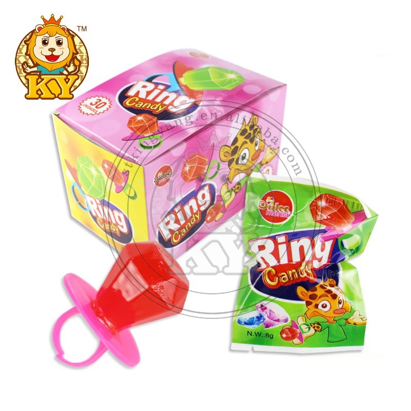 Jewel Ring Shape Sweet Hard Lollipop Candy