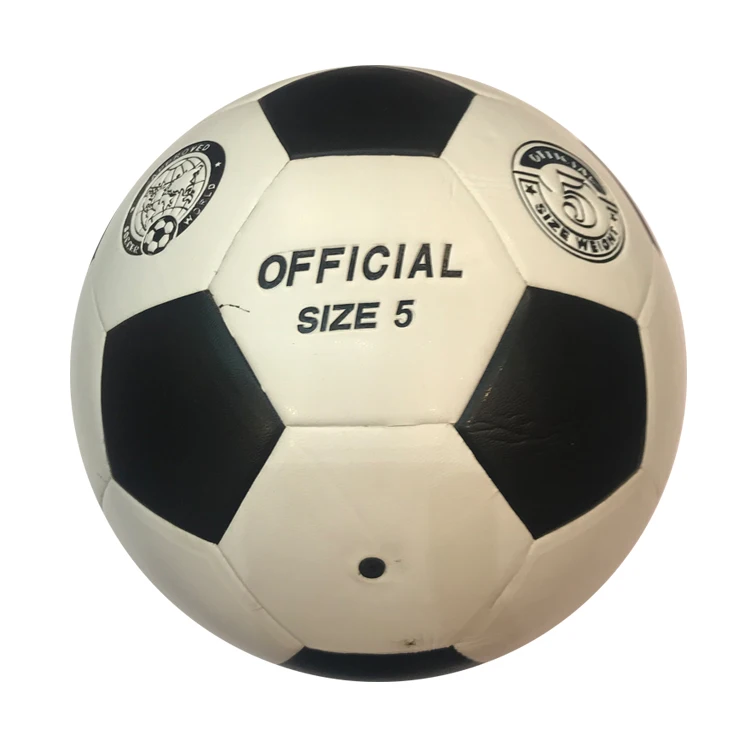 Wholesale Boys Football Ball Merchandise Number 5 Black And White Soccer Pvc Laminated Soccerball