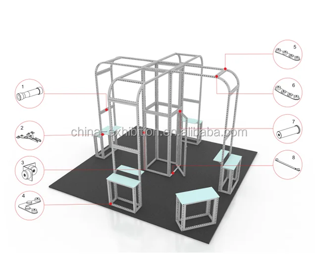 20x20ft Reusable Portable Modular Aluminum Trade Show Booth for Exhibition Stand fair  Display