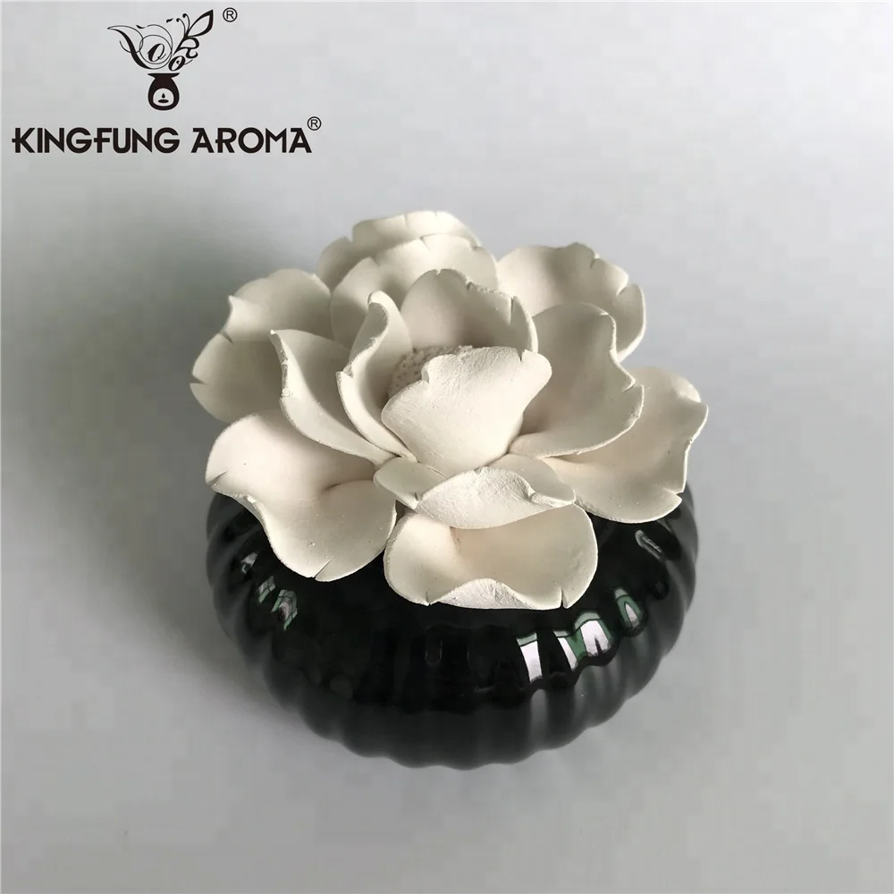 
Amazon Hot Sell Ceramic Aroma Stone Ceramic Flower Diffuser Bottle Reed Flower Air Freshener 