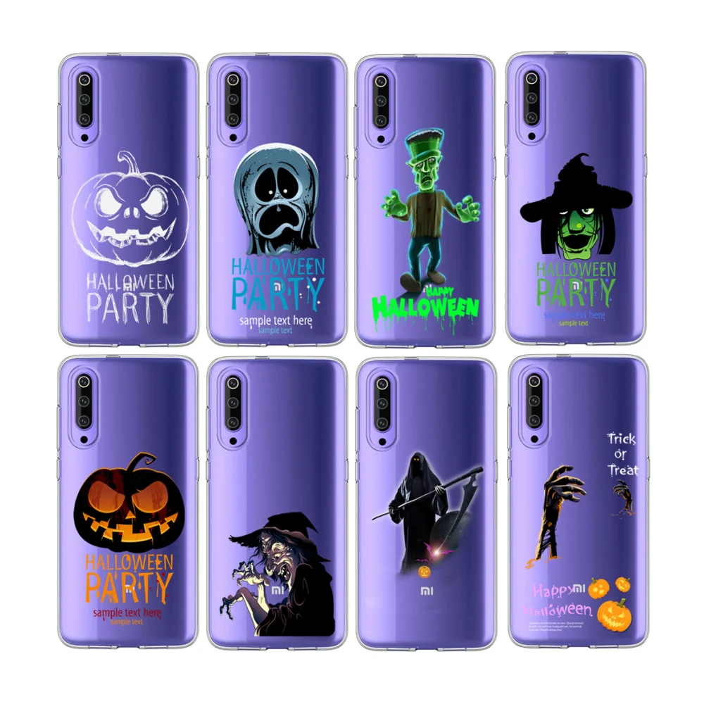 Прозрачный чехол из ТПУ для мобильного телефона xiaomi 9 cc9 rpo с изображением тыквы для Хэллоуина