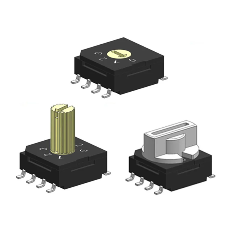 SMD SMT 10x10mm Rotary Selector Switch Audio 0.5mm 3mm 7mm Flat