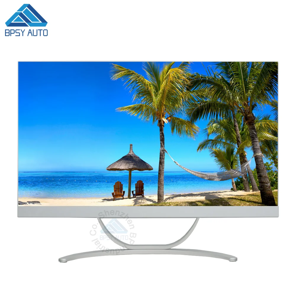 
White Color 23.8 Inch 1920*1080 Resolution Frameless Intel Core I3-8100 All In One Desktop Computer PC 