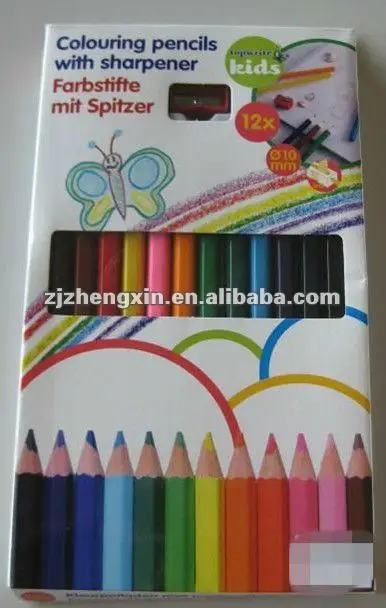 
12 jumbo colored pencils set with sharpener 