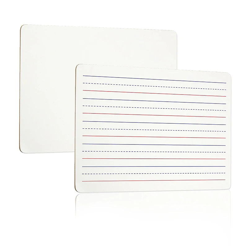  10 штук в упаковке со стирающейся от маркера правили Lap досок l 9 X12 Вязаный топ-труба на подкладке доски обучающие игрушки для детей 5 лет и старше (Двусторонняя белая Бо