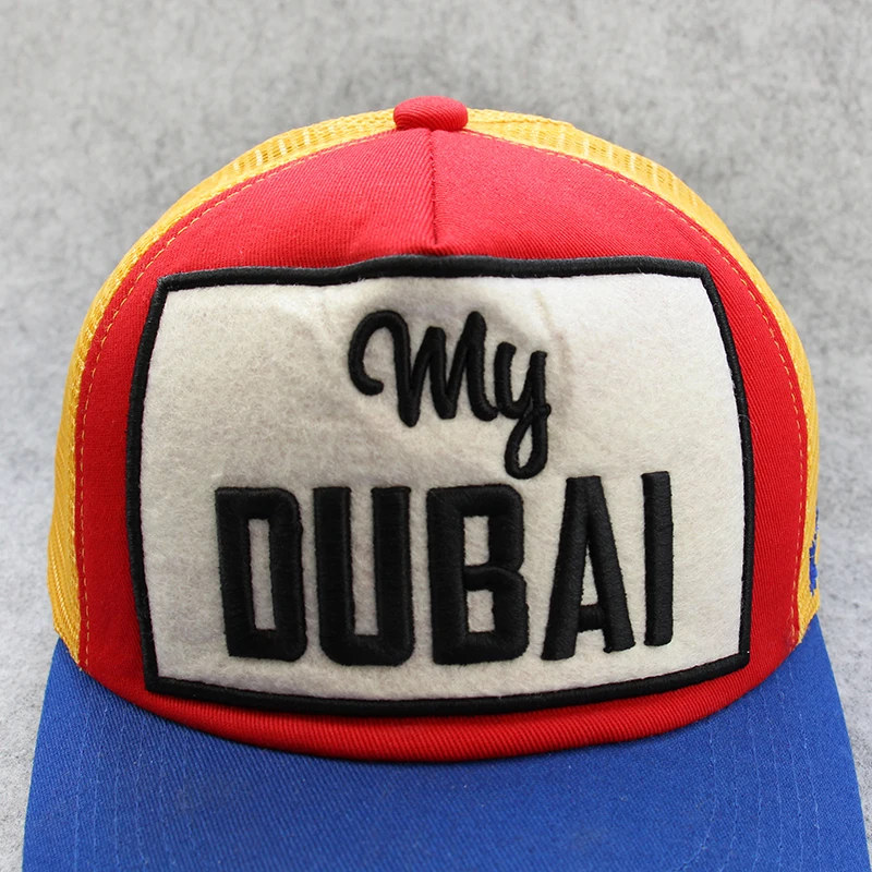 fashionable custom Felt embroidery patch trucker mesh hat cap