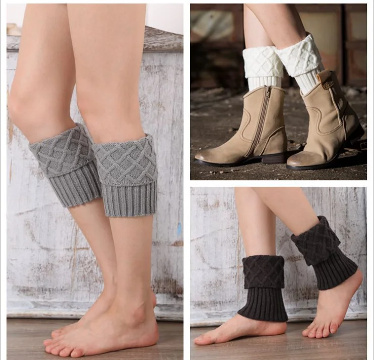 2018 New cable knit cozy short leg warmers fashion girl Boot Cuff