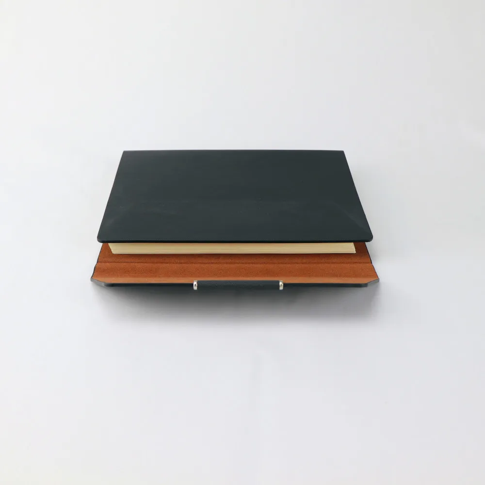 Custom printed hardcover soft ribbon bookmark cheap A5 sublimation blank paper diary leather notebook printing