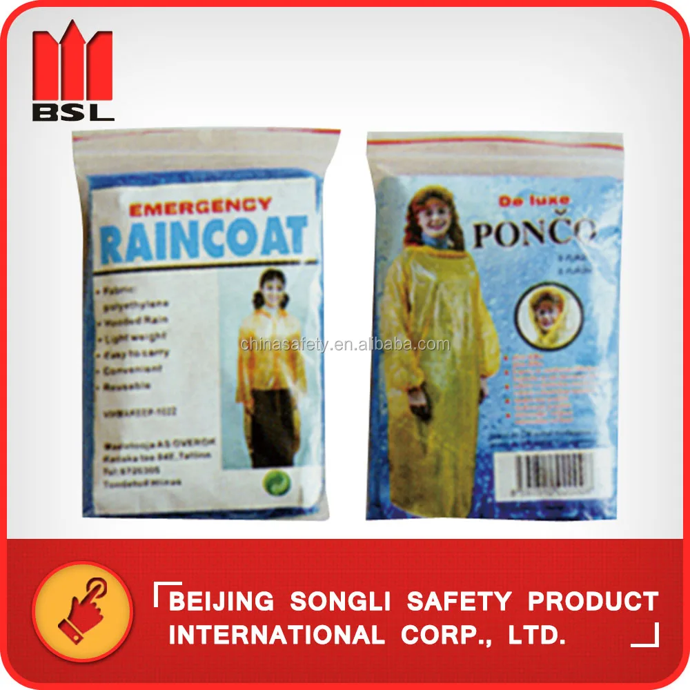 SLF-9048 PVC rainy day riding camp hiking fishing poncho rain coat cape wear clothing with cap hat