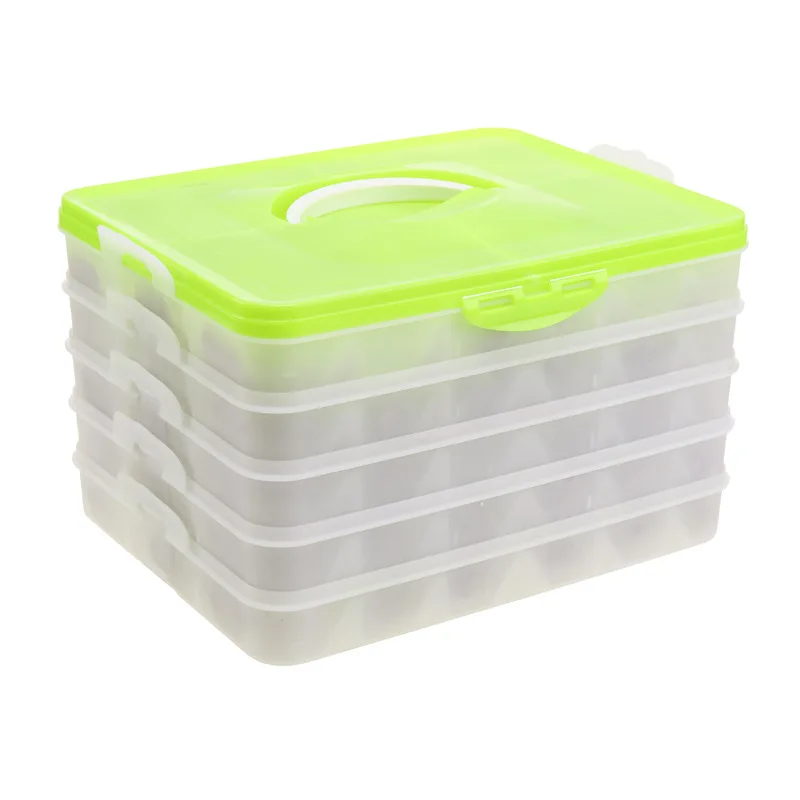 Plastic food tray for dumpling 4 tier crisper box plastic food storage containers with lids