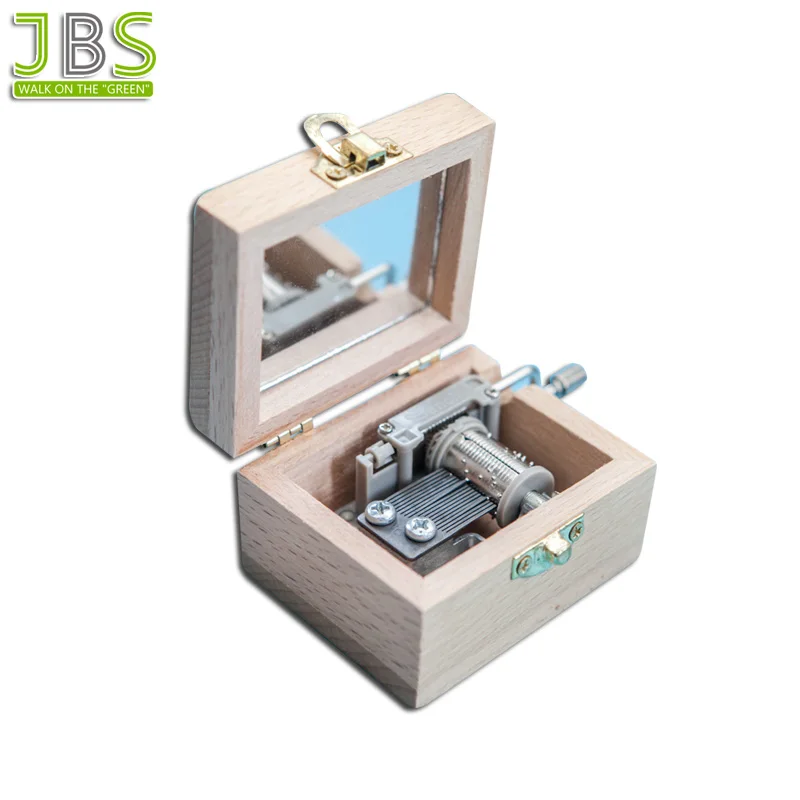 Wooden Music Box Hand Crank Classic Old Fashion Gift for Friends