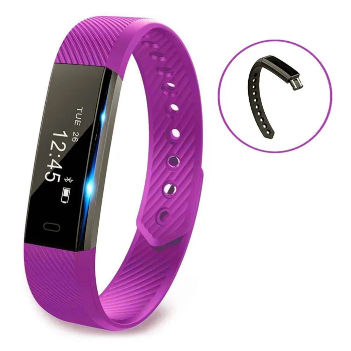 ID115 Smart Bracelet Fitness Tracker Step Counter Activity Monitor Band Alarm Clock Vibration Wristband