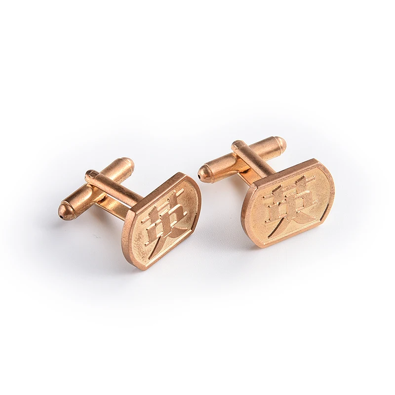 Оптовая продажа, дешевые металлические Мужские жесткие эмалированные латунные запонки, запонки для рекламы