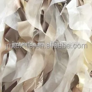 wedding decoration pure white chiffon chair curly willow ruffle chair sash
