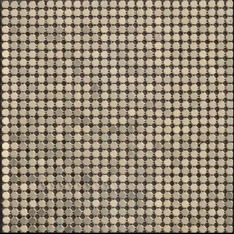 Silver sequin metallic/aluminum metal mesh fabric