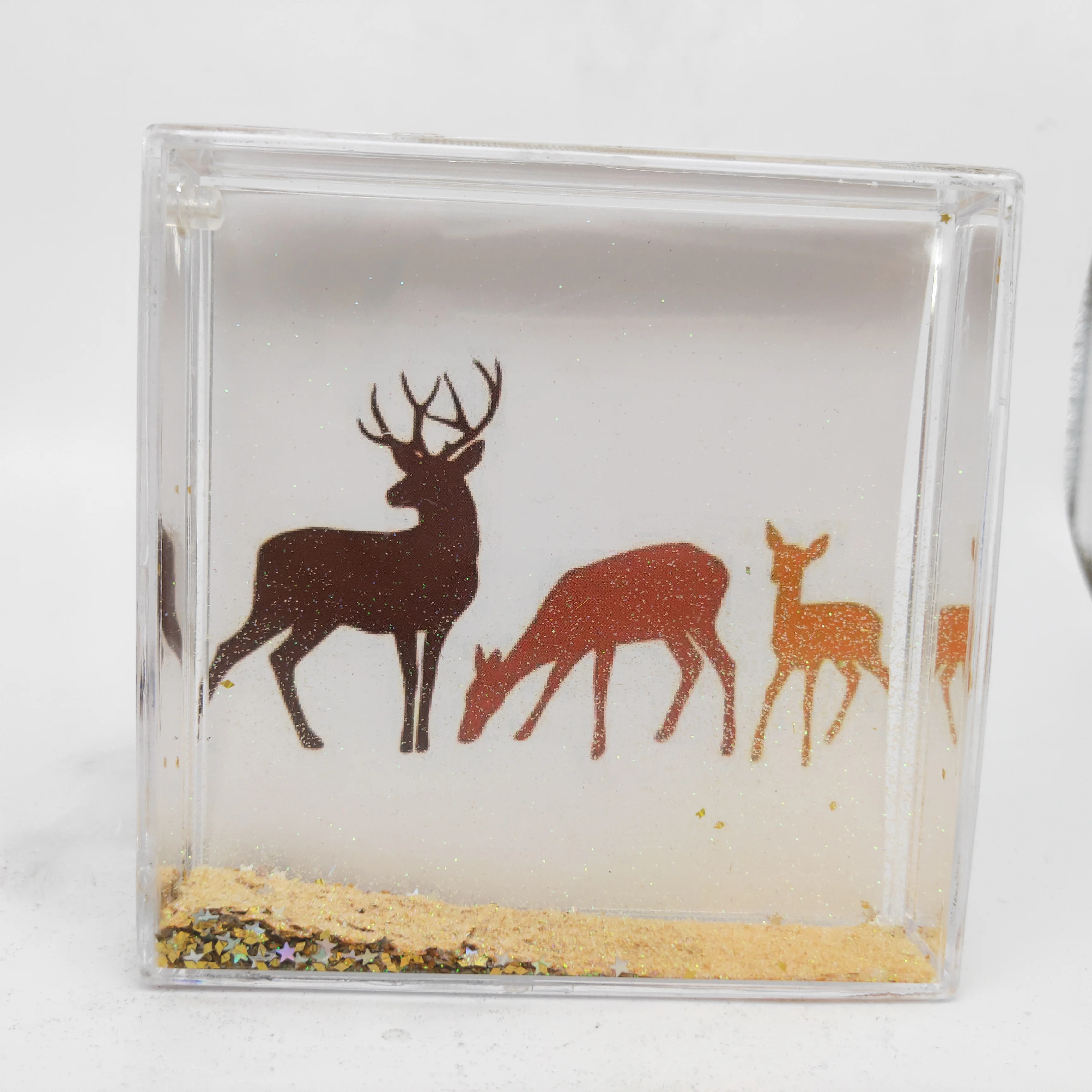 Christmas picture clear 4x4 water snow globe photo frame