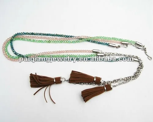 
2015 latest design Unique Bling crystal beaded belts with Tassel Ending for women dress 