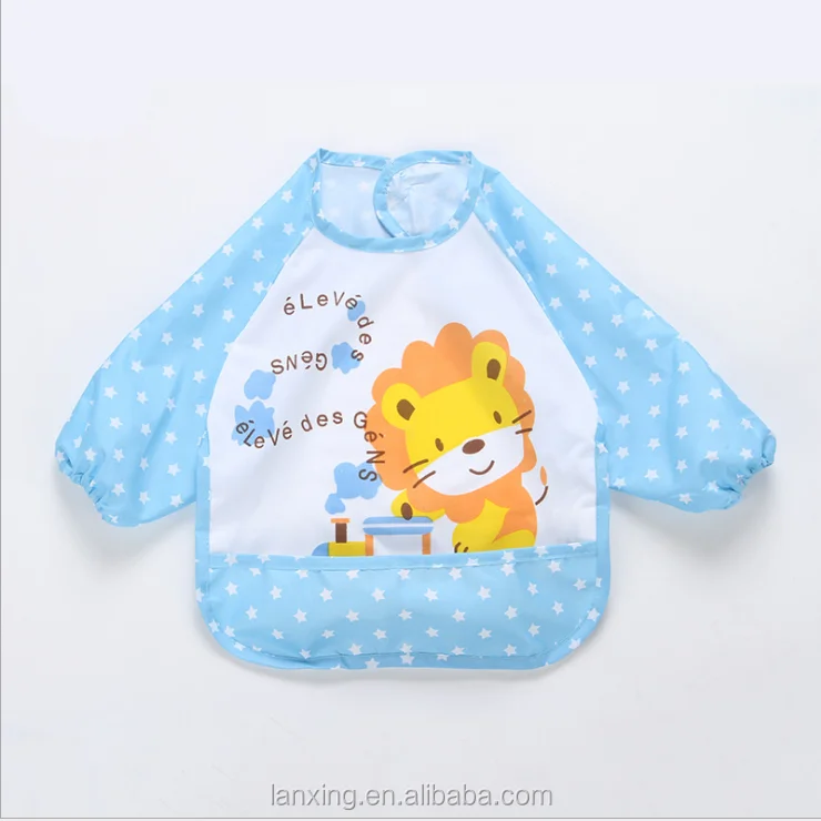 Simple style long sleeve art smok apron waterproof children's bibs