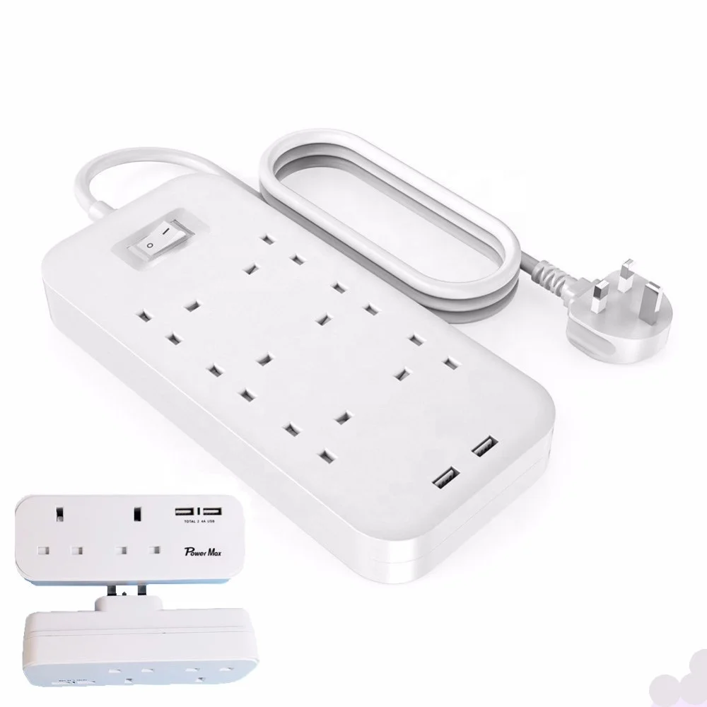Wholesale UK 3 way socket outlet power strip,power supply british standard extension power socket/individual switch