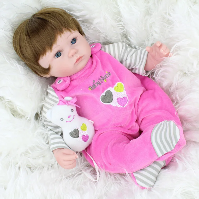 Lifelike 45cm baby reborn dolls silicone reborn babies bonecas children sleeping dolls toys for children
