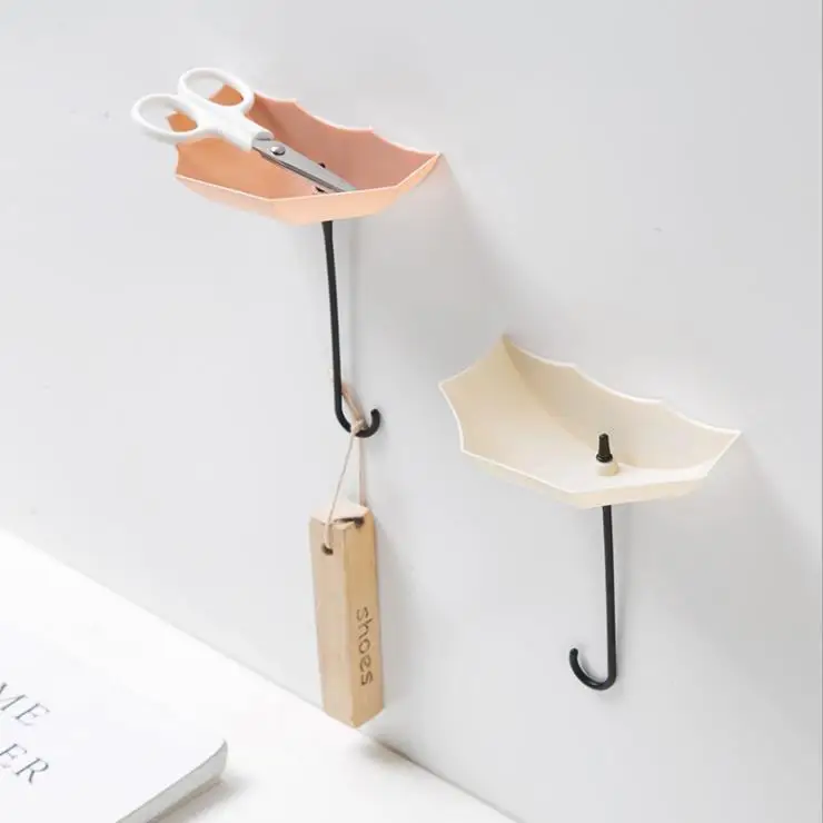 Cute umbrella door key hook kitchen bathroom decoration small plastic hook