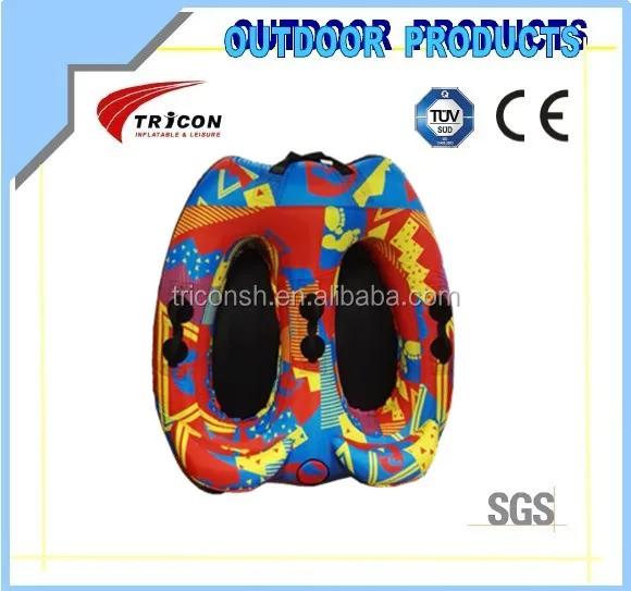 High End Fashion Durable 3 Person Rigid Nylon Cover Inflatable Water Towable Tube For Water Park