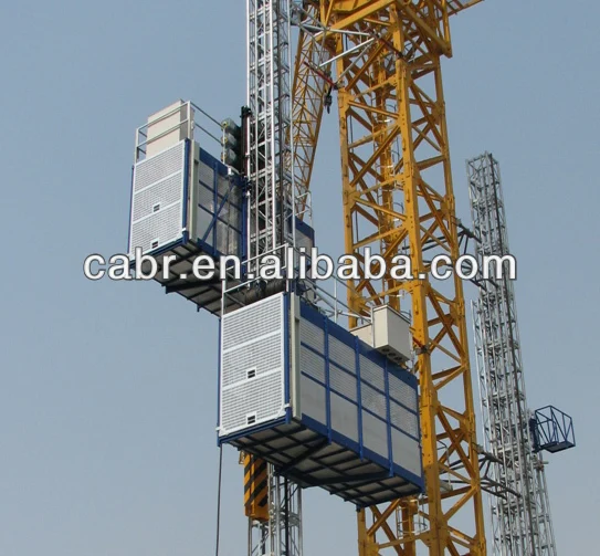 
CE approved double cage 2t construction hoist, passenger hoist 