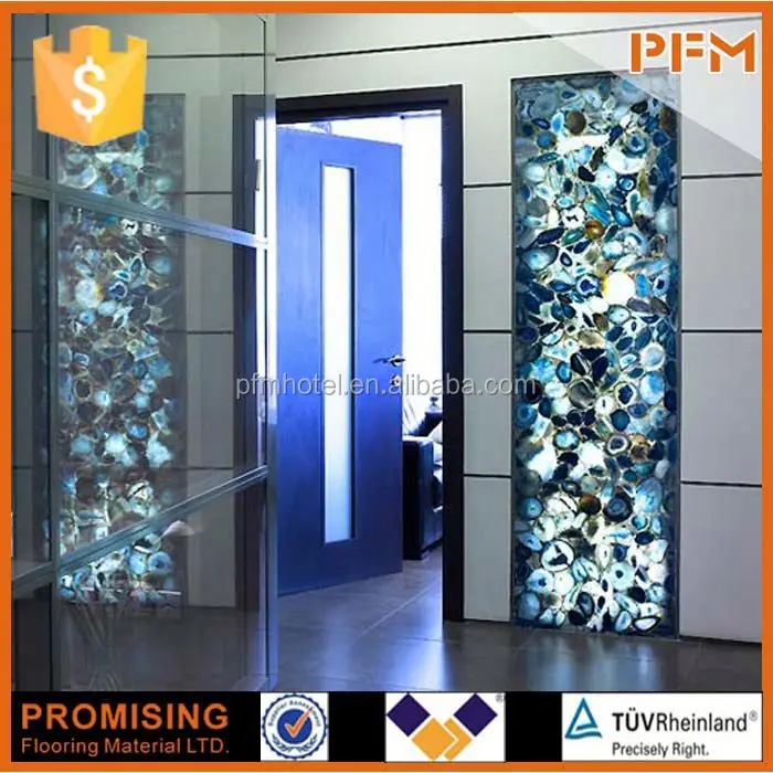 luxury slab tiles countertop in blue agate malachite petrified wood quartz