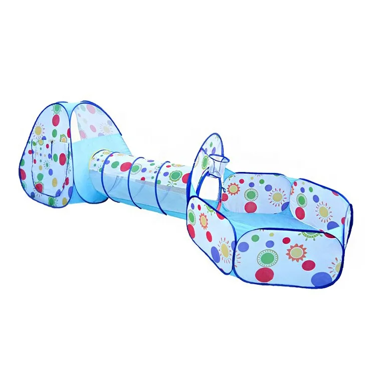 3 In 1 Blue Combination Pop Up Kids Play Tent And Tunnel