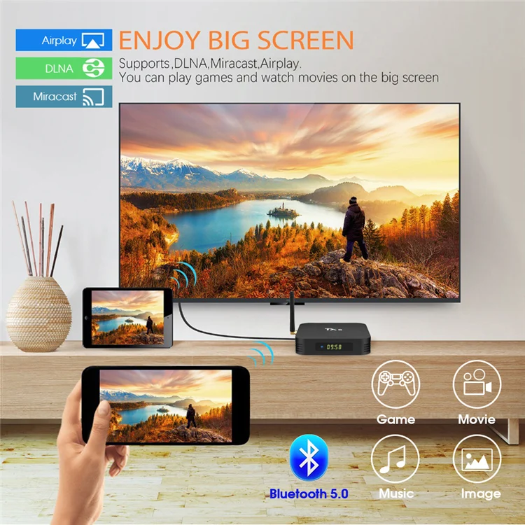 android hd magic tv box videos smart tv android ott box BT TANIX TX6 H6 12gb 16gb / 4G 32G android 9.0 tv box
