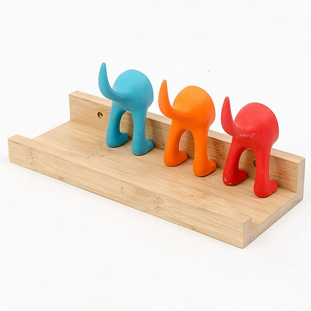 Натуральный бамбук настенный плавающей полки для иллюстрированные книги украшения (дервесина, средний)