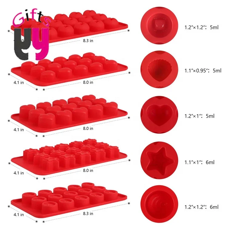 BPA free chocolate Jelly bean star shell heart molds silicone 3d silicone mold