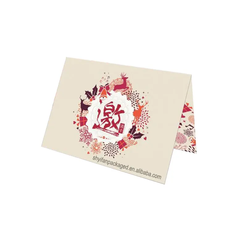 Folding unique red gift card wedding invitation card