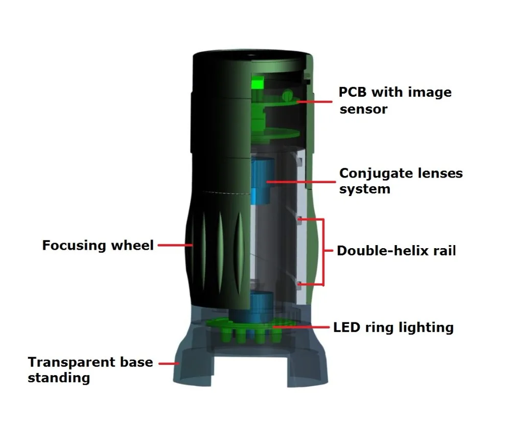2.0mp 600X 8LED ring light patent design RoHS proved portable USB digital microscope