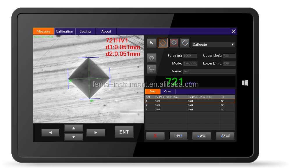 FEMA Vickers измерение твердости визуального зрения VickerPad