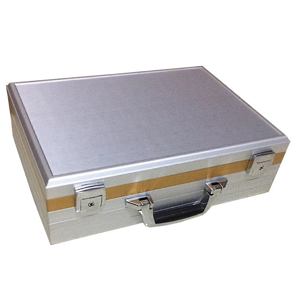 Заказной красивый жесткий алюминиевый чемодан, металлический Серебряный портфель, кейс для переноски, алюминиевый металлический чемодан, портфель с пеной