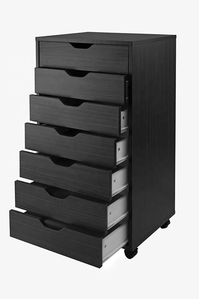 Black Veneer MDF Storage Office File Cabinet