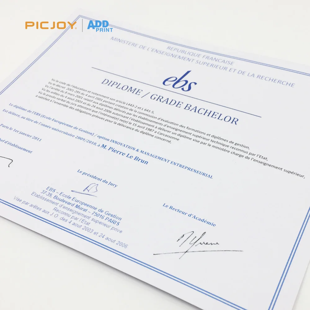 Cheap certificate DIPLOME GRADE BACHELOR printing shanghai