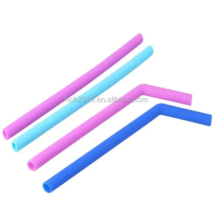 Colorful reusable cup drink tool silicone drinking straw