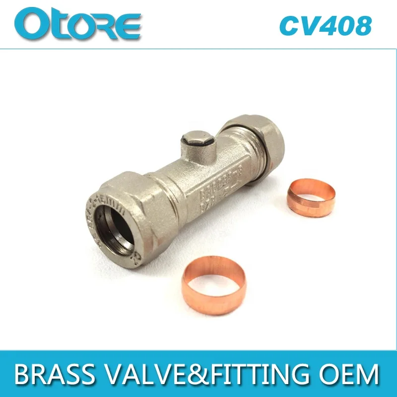 Otore CR Brass Double Check Valve With 15mm Compression Ends