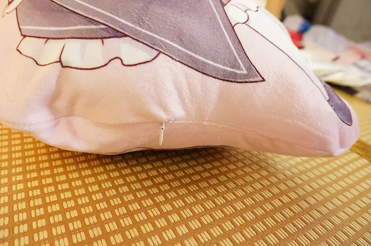 irregular shaped doll-like re: zero ram custom printed pillow cover