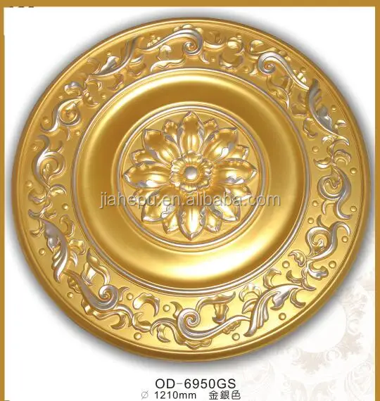 
hot selling PU /polyurethane decorative customized gold painting color ceiling rose ceiling medallion for interior decoration 