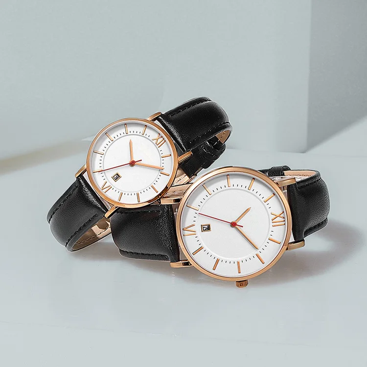 кварцевые часы best минималистский часы для мужчин логотип Японии двигаться T 3ATM аналоговый кожа Пара часы