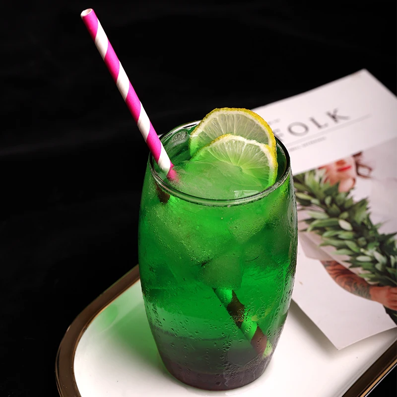 Eco-friendly different color straight long eco paper straws recycled