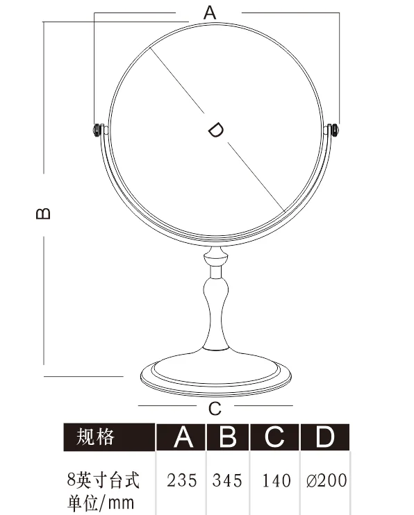 Spiegel China Mirror Manufacture Facial Beauty Tool Desktop Makeup Mirror Near Me