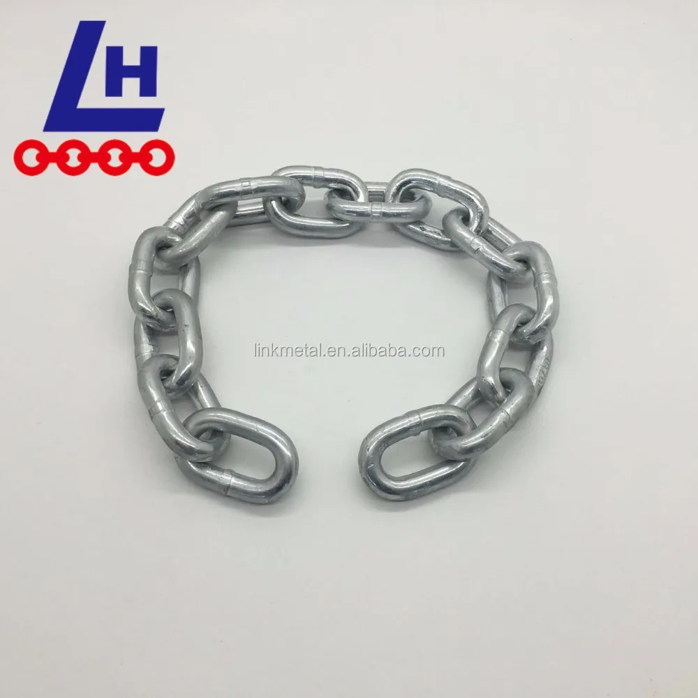 
G30 ASTM80 electro galvanized welded round link chain 
