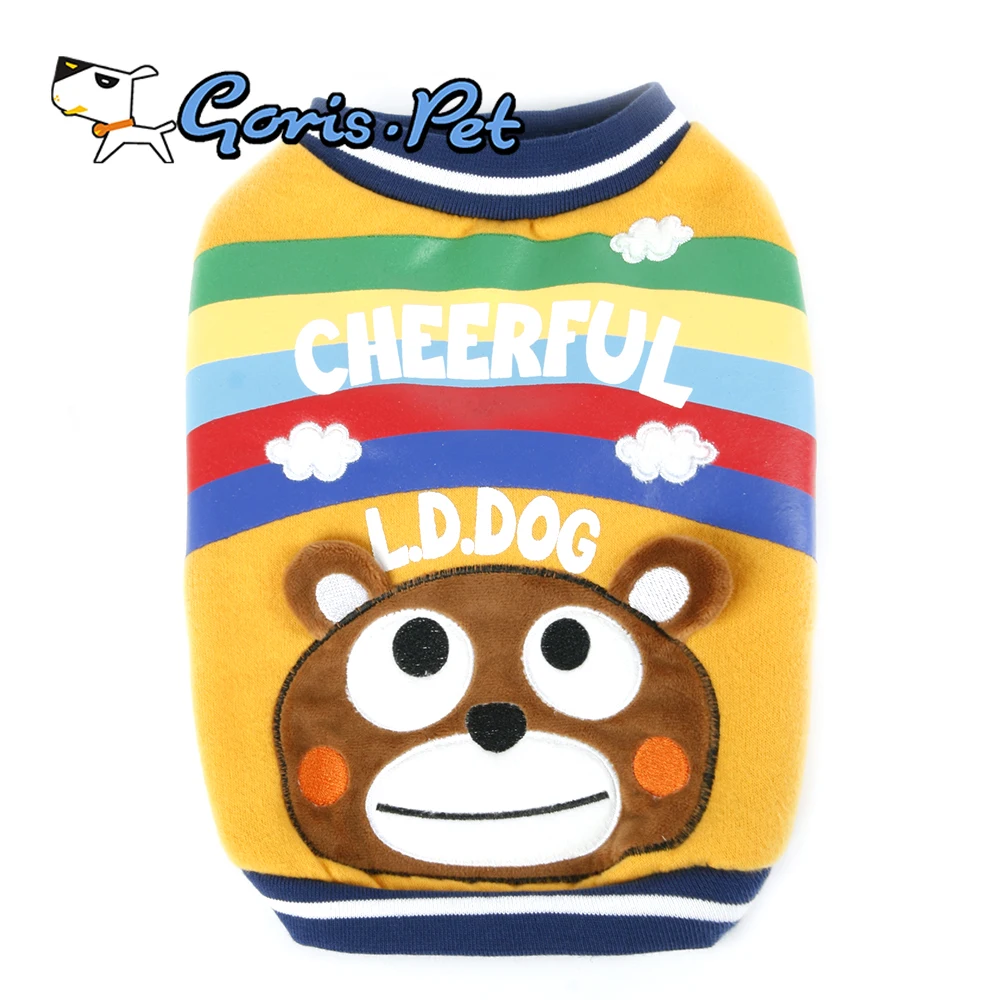 Cute Panda Bear Printed Fleece T-Shirt Colorful Spring Pet Clothes for Dogs XL Size Cartoon Style Apparel