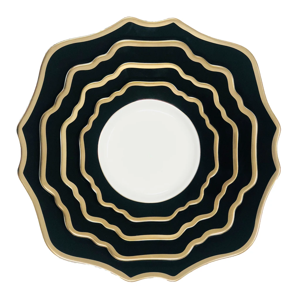 Оптовая Продажа партия роскошные золотые подставочная тарелка класса люкс 13 дюймов подставочная тарелка с покрытыем цвета чистого 24 каратного золота обод