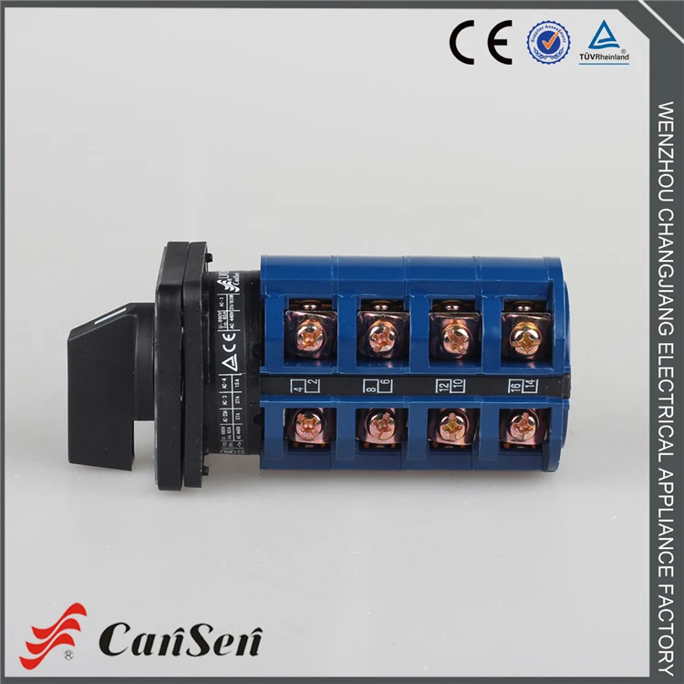 Cansen switch LW26-63 1-0-2 4 Pole rotary cam changeover switch control motor welding machine rotary cam switch